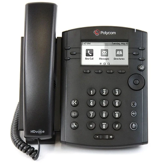 Polycom VVX 301 6-Line IP Phone features a backlit LCD display