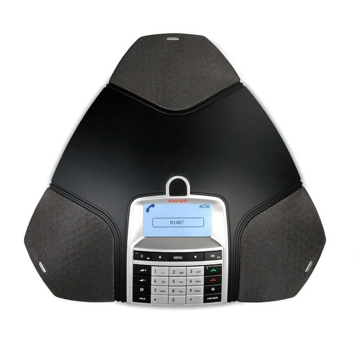 Avaya B159 Conference Phone lets you switch between Analog, USB, or Mobile connections.