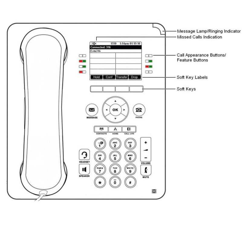 Multi-line phone that can handle up to eight call appearances